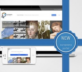 Het nieuwe Europeana op een monitor en een smartphone