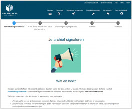 Pagina archiefbank.be: Je archief signaleren