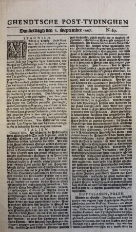 Ghendtsche post-tydinghen; krant 