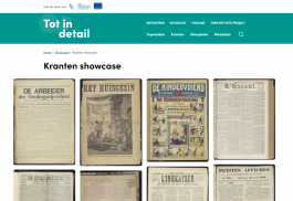 schermafbeelding website Tot in detail kranten showcase
